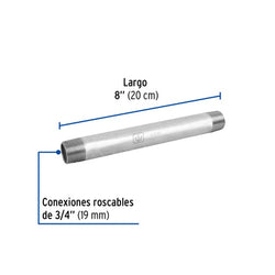 Niple Galvanizado  3/4  X  8   AR A010748