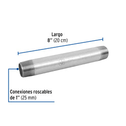 Niple Galvanizado  1  X  8  AR A011048