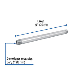 Niple Galvanizado  1/2  X  10   AR A010551