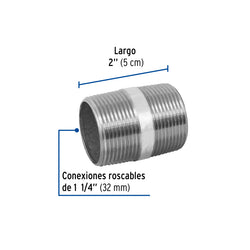 Niple Galvanizado  1 1/4  X  2   AR A011220