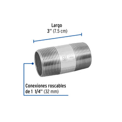 Niple Galvanizado  1 1/4  X  3   AR A011230