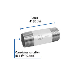 Niple Galvanizado  1 1/4  X  4   AR A011240
