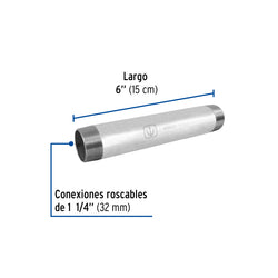 Niple Galvanizado  1 1/4  X  6   AR A011244