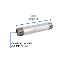 Niple Galvanizado  1 1/4  X  10   AR A011251