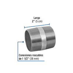 Niple Galvanizado  1 1/2  X  2   AR A011520