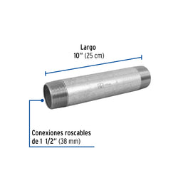 Niple Galvanizado  1 1/2  X  10  AR A011551