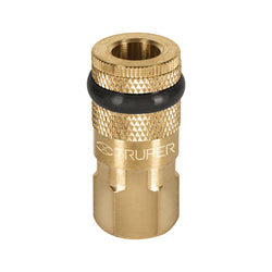 Cople De Latón Hembra 1/4" NPT TRUPER (COPLE- HEM-1/4) (19084)