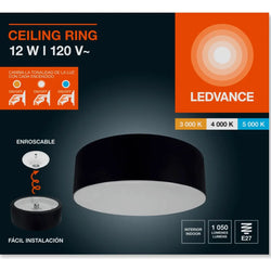 LAMPARA CEILING RING ENROSCABLE 12W E27 NEGRA LEDVANCE (91747)