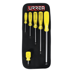 Desarmadores Juego 6 Pzas Phillips Ambar URREA 9600A
