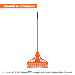 Escoba plástica para jardín, 39 dientes, mango de acero 60' (19881/EP-26X)