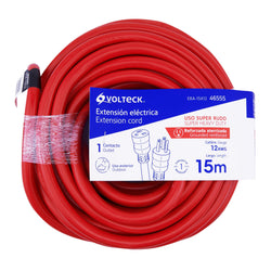 EXTENSIÓN REFORZADA ATERRIZADA 15 M 3X12 AWG VOLTECK (46555)