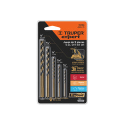 Juego de 5 brocas HSS para metal, TRUPER EXPERT (11394)
