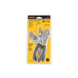 Juego De 2 Pinzas Y 1 Llave Ajustable Mango De Vinil, PRETUL (JGO-PEPI-3P)(28216)