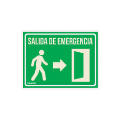 Letrero De Señalización 'Salida De Emergencia', 21 X 28 Cm, TRUPER (LIN-04)(18348)