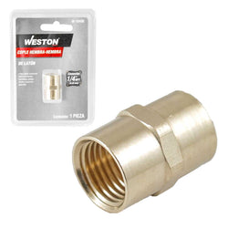 COPLE DE LATON 1/4 NPT HEMBRA-HEMBRA WESTON (W-70490)