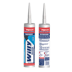 SILICON TRANPARENTE 100% CARTUCHO 300 ML. WILLY PRESTO  (4030)
