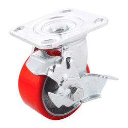 RODAJA FIERRO VACIADO C/PU GIRA. ROJA C/FRENO 4X2" WESTON (Y-1044-102)