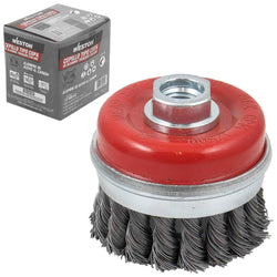 CEPILLO TIPO COPA TRENZADA C/ARO 3" ENT 5/8"-11 A. AL CARBON .020" (Z-10640)