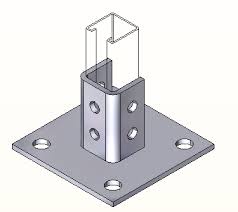 BASE CUADRADA PERFIL SENCILLO 4 PERF. ANCLO (HN 01)
