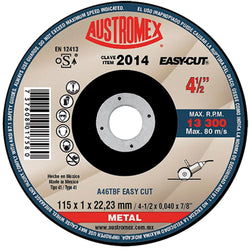 Disco Corte Metal 4-1/2" X 0.40" X 7/8" EASy-CUT AUSTROMEX 2014