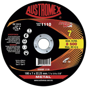 Disco Desbaste Metal 7" X 1/4" X 7/8"  AUSTROMEX 1110