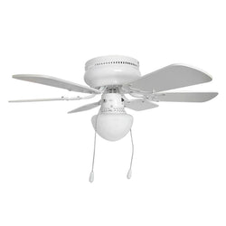 Ventilador de Techo C/Lámpara 6 Aspas 30" Bco KLEY KLEIMAN VT-001