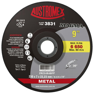 Disco desbaste Metal 9" X 1/4" X 7/8" MAGMA AUSTROMEX 3831