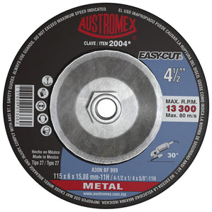 Disco debaste Metal 4-1/2" X 1/4" X 5/8"-11 H EASy-CUT AUSTROMEX -2004