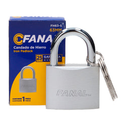 Candado Hierro 63 mm Plata FANAL FH63-S