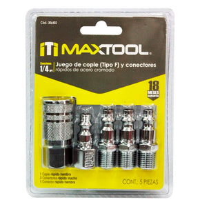 Juego de Cople Hembra y Conector Rapido MAXTOOL 306402