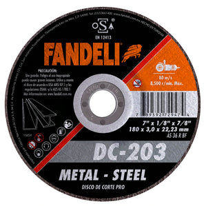Disco Corte Std Metal 7" X 3 X 22.2 Fandeli 72947