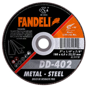 Disco Desbaste Metal 7" X 7.2 X 22.2 Fandeli 72951