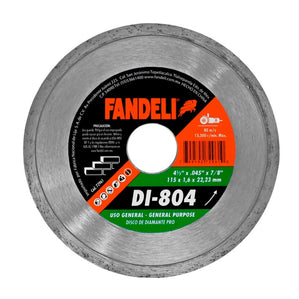 Disco Diamante Rin Continuo 4 1/2" X 1.6 X 22.22 Fandeli 72961