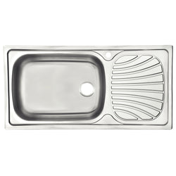 Tarja Escurridero Izquierdo Inox. 100x50x17X1P Empotrar 93856615 TRAMONTINA