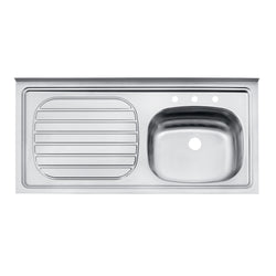 Tarja Escurridero Izquierdo Inox. 100x50x13X3P Sobreponer 93422535 TRAMONTINA