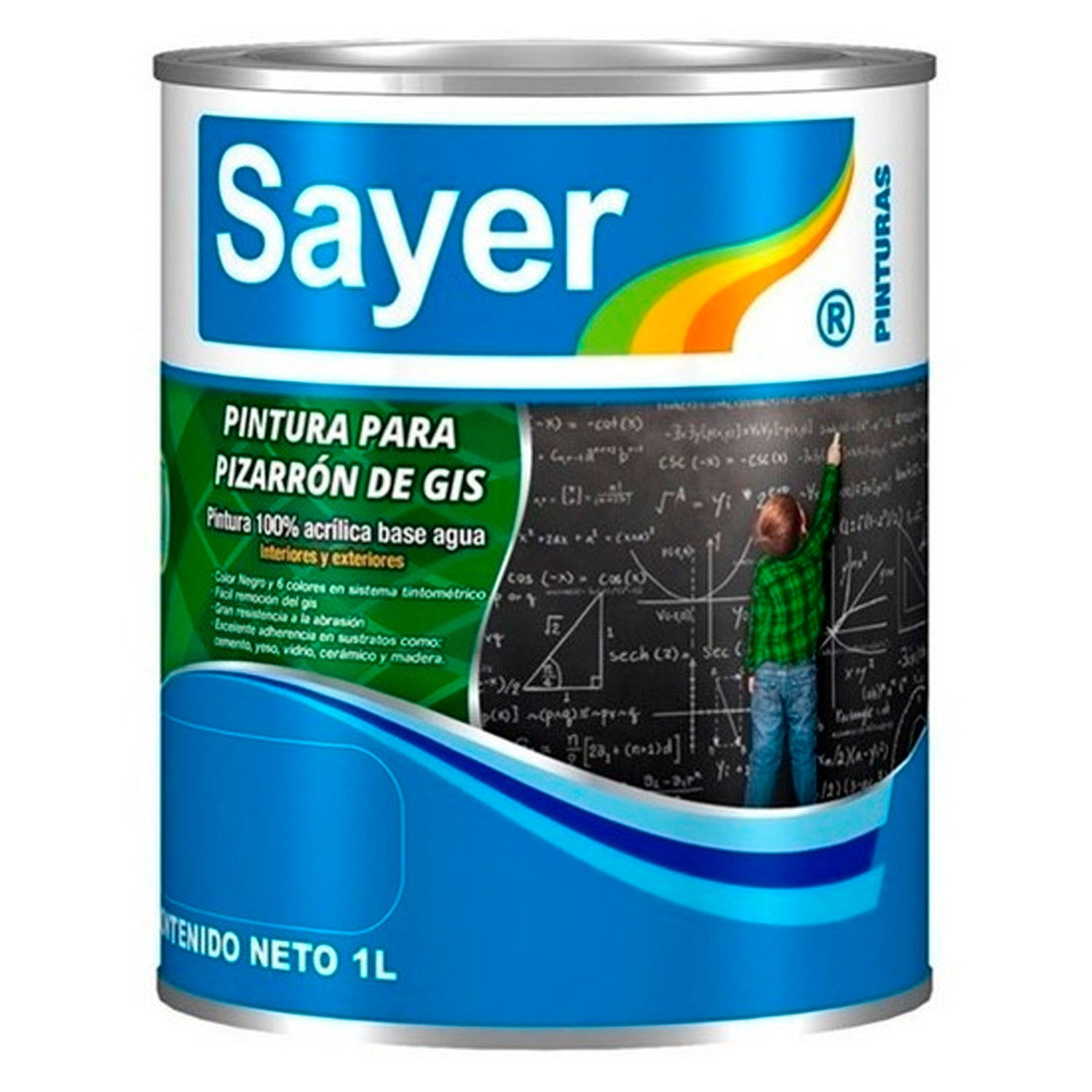 Pintura para Pizarron de Gis Base Acento 1L SAYER  - Ferretera la  Fama