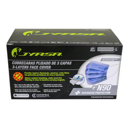 Cubre Bocas Plisado N90 Con Puente Nasal de 3 Capas Caja con 50 Pzs. JYRSA JyR-1094MEDN90