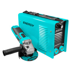 Soldadora 130A + Esmeriladora 600W 120V + 10 Discos Abrasivos ENERGy SYNERGY IA130/2/120 PLUS