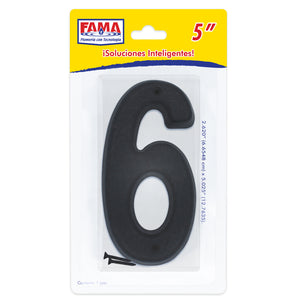 Numero "6" En Blister 5" Plástico FAMA 2216