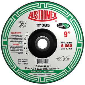 Disco Corte Piedra Clasica 9" X 5/32" X 7/8" AUSTROMEX 385
