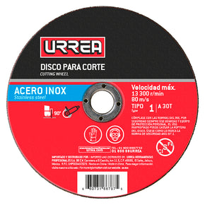 Disco Corte Metal Y Acero Inox 4 1/2" URREA AMSS04*PVL