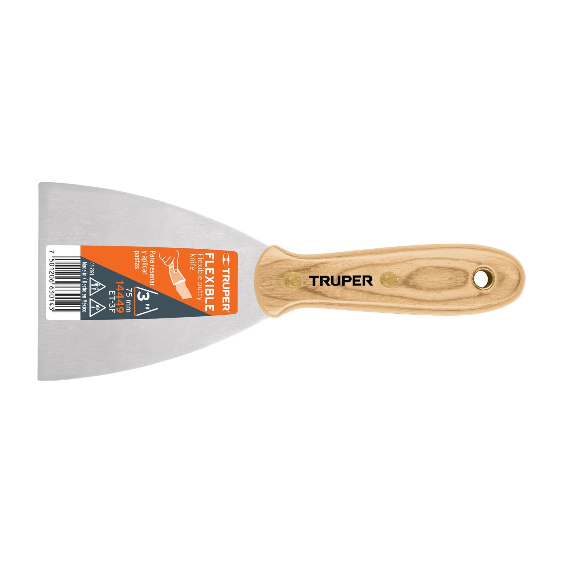 Espátula flexible mango de madera 3" Truper ET-3F 14449 - Ferretera la Fama
