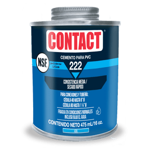 Pegamento PVC 222 Condiciones Humedas 475ml 16 Oz CONTACT ES66122-22203