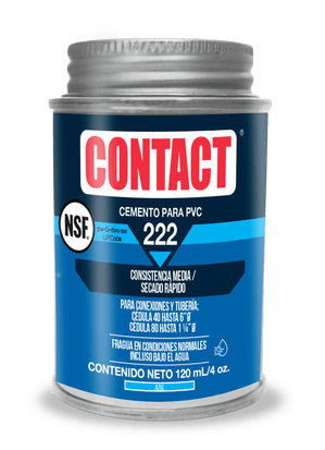 Pegamento PVC 222 Condiciones Humedas 120ml 4 Oz CONTACT ES66120-22201