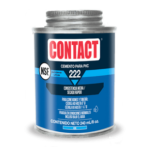 Pegamento PVC 222 Condiciones Humedas 240ml 8 Oz CONTACT ES66121-22202